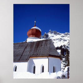 Church Stuben Austria Holiday Card Canvas Poster