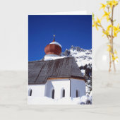 Church Stuben Austria Holiday Card Kaart (Gele Bloem)