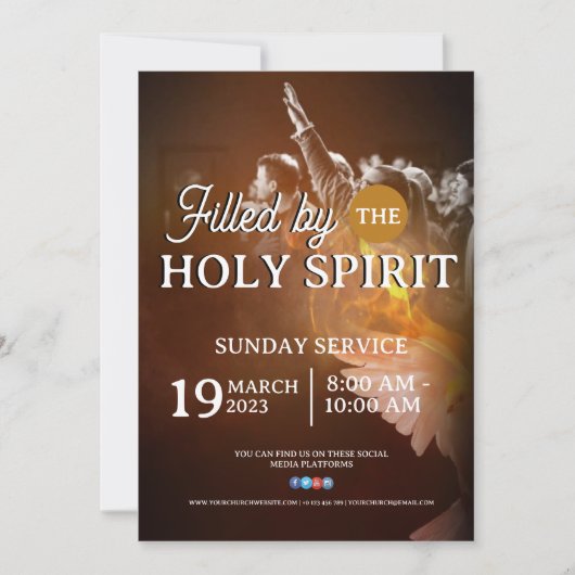 Church Sunday Service  Flyer Design Kaart (Voorkant)