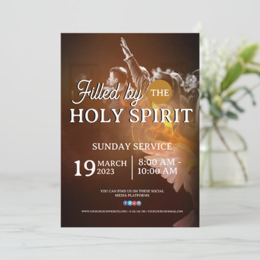 Church Sunday Service  Flyer Design Kaart (Staand voorkant)