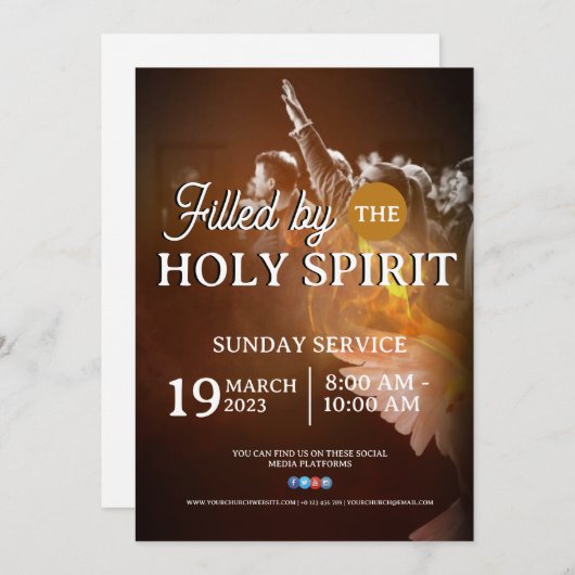Church Sunday Service  Flyer Design Kaart (Voorkant / Achterkant)