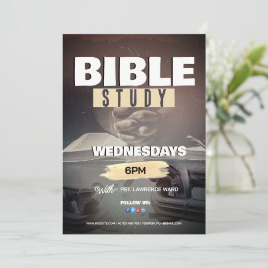 Church Sunday Service Flyer Design Kaart (Staand voorkant)