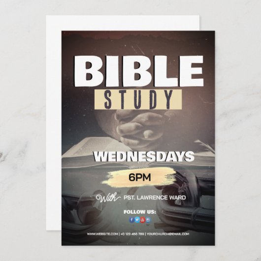 Church Sunday Service Flyer Design Kaart (Voorkant / Achterkant)