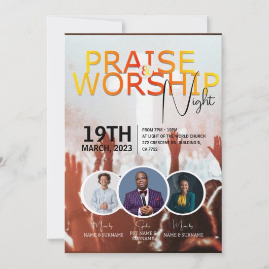 Church Sunday Service  Flyer Design Kaart (Voorkant)