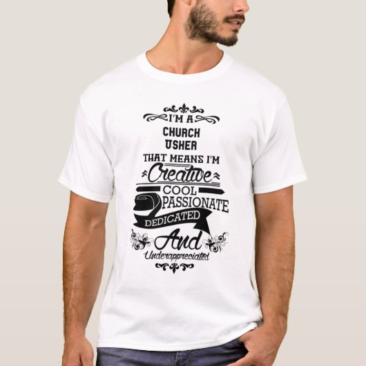 Church Usher T-Shirt Gift/Cadeau, Funny Quote (Voorkant)