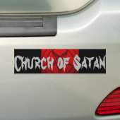 CHURCH VAN SATAN BUMPERSTICKER (Op auto)