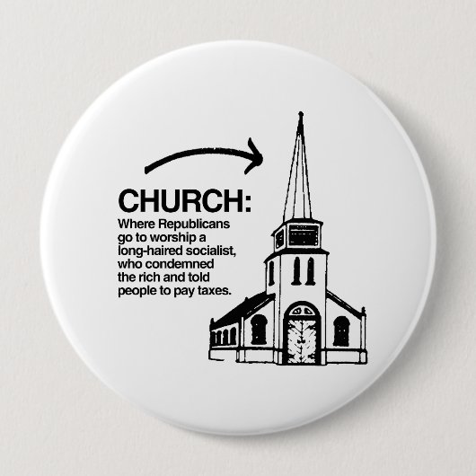 CHURCH - WAAR DE REPUBLIEK EEN LANGE-HA GAAT WERKE RONDE BUTTON 4,0 CM (Voorkant)