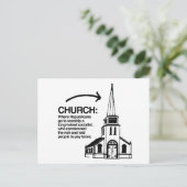 CHURCH - WAAR DE REPUBLIEK NAAR HET WERK GAAT BRIEFKAART (Staand voorkant)