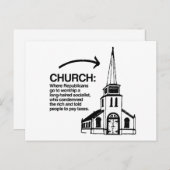 CHURCH - WAAR DE REPUBLIEK NAAR HET WERK GAAT BRIEFKAART (Voorkant / Achterkant)