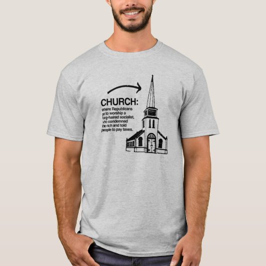 CHURCH - WAAR DE REPUBLIEK NAAR HET WERK GAAT T-SHIRT (Voorkant)