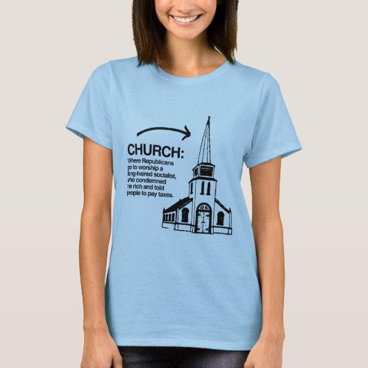CHURCH - WAAR DE REPUBLIEK NAAR HET WERK GAAT T-SHIRT (Voorkant)