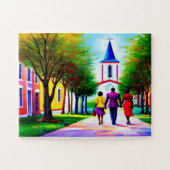 Church Walk Christelijke Art Puzzle Legpuzzel (Horizontaal)