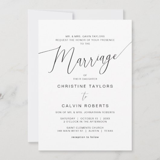 Church Wedding Ceremony, beide ouders die gastheer Kaart (Voorkant)