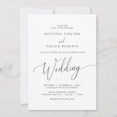 Church Wedding Ceremony Celebration, Black Script Kaart (Voorkant)