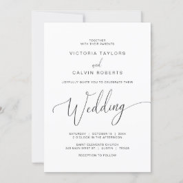 Church Wedding Ceremony Celebration, Black Script Kaart