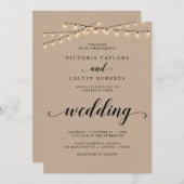 Church Wedding Ceremony Celebration, Brown Kraft Kaart (Voorkant / Achterkant)