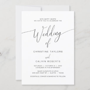 Church Wedding Ceremony Celebration, modern script Kaart