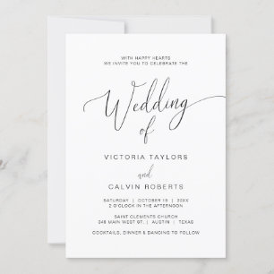 Church Wedding Ceremony Celebration, modern script Kaart