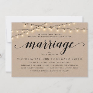 Church Wedding Ceremony, Parents Hosting, Kraft Kaart