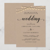 Church Wedding Ceremony, Parents Hosting, Kraft Kaart (Voorkant / Achterkant)