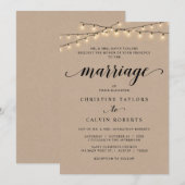 Church Wedding Ceremony, Parents Hosting, Kraft Kaart (Voorkant / Achterkant)