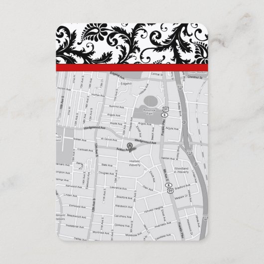 Church Wedding Reception Direction Card Informatiekaartje (Achterkant)