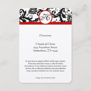 Church Wedding Reception Direction Card Informatiekaartje