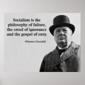 Churchill Anti-Socialisme Quote Poster (Voorkant)