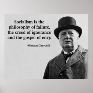 Churchill Anti-Socialisme Quote Poster