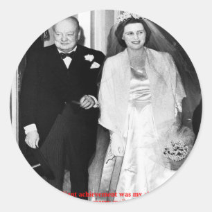 Churchill & beroemd citaat over het huwelijk ronde sticker