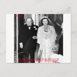 Churchill & beroemde huwelijkscitaat briefkaart