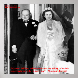 Churchill & beroemde huwelijksquote poster