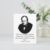 Churchill en Funny Quote Briefkaart (Staand voorkant)