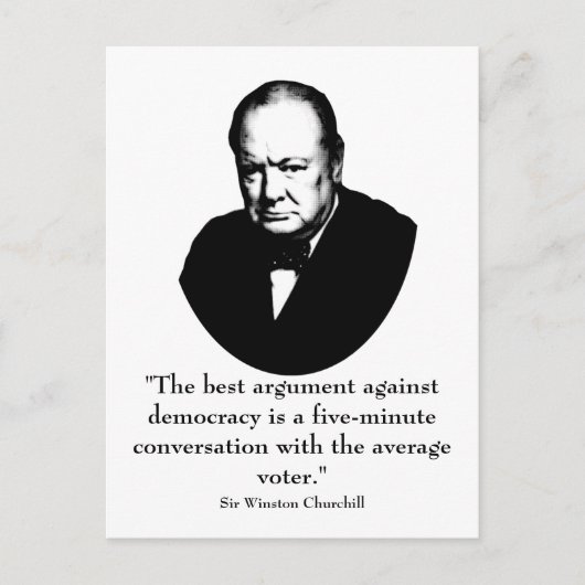 Churchill en Funny Quote Briefkaart (Voorkant)