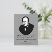 Churchill en Funny Quote Briefkaart (Staand voorkant)