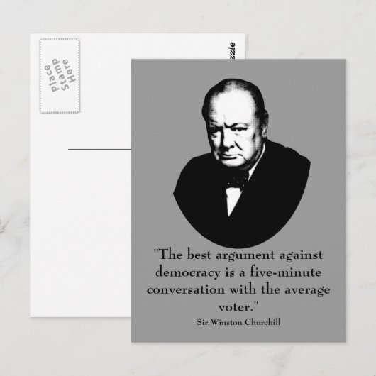 Churchill en Funny Quote Briefkaart (Voorkant / Achterkant)