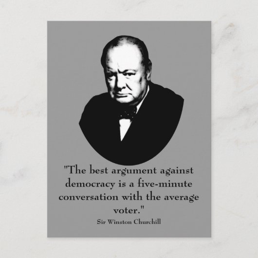 Churchill en Funny Quote Briefkaart (Voorkant)