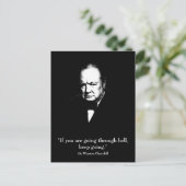 Churchill en Quote Briefkaart (Staand voorkant)