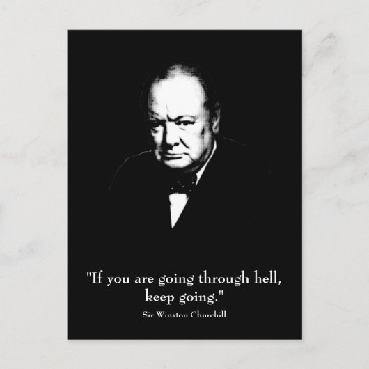 Churchill en Quote Briefkaart (Voorkant)