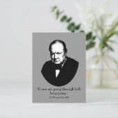 Churchill en Quote Briefkaart (Staand voorkant)