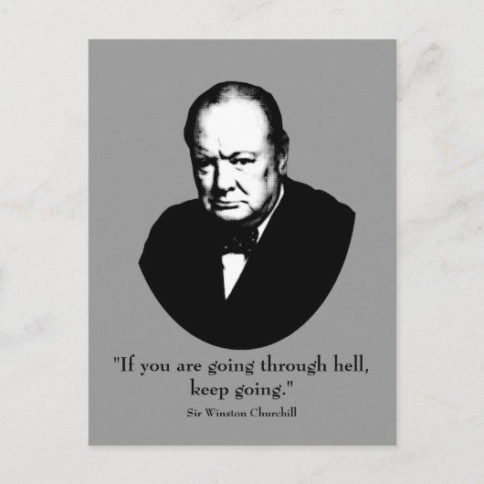 Churchill en Quote Briefkaart (Voorkant)