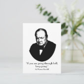 Churchill en Quote Briefkaart (Staand voorkant)