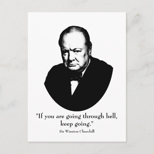 Churchill en Quote Briefkaart (Voorkant)