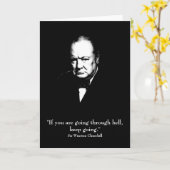 Churchill en Quote Kaart (Gele Bloem)