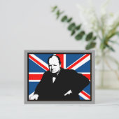 Churchill en Union Jack Briefkaart (Staand voorkant)