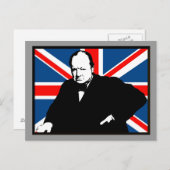 Churchill en Union Jack Briefkaart (Voorkant / Achterkant)