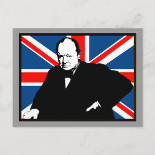 Churchill en Union Jack Briefkaart