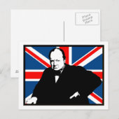 Churchill en Union Jack Briefkaart (Voorkant / Achterkant)