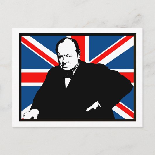 Churchill en Union Jack Briefkaart (Voorkant)