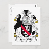 Churchill Family Crest Briefkaart (Voorkant / Achterkant)